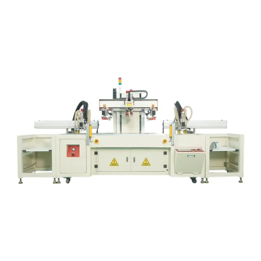 Máy in tự động + cánh tay robot